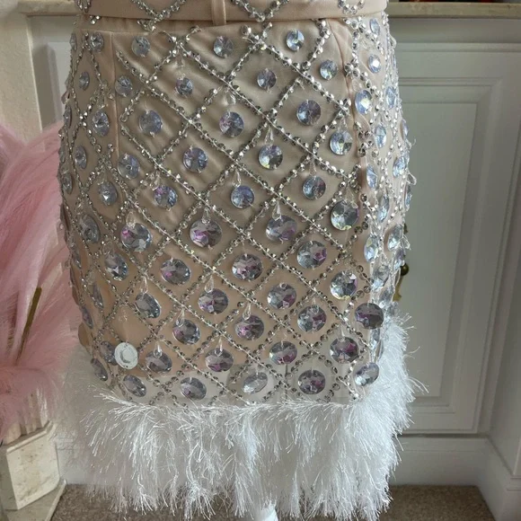 ASOS Luxe 2 Piece Dress Gem Grid embellished Size 6 - Picture 2 of 5